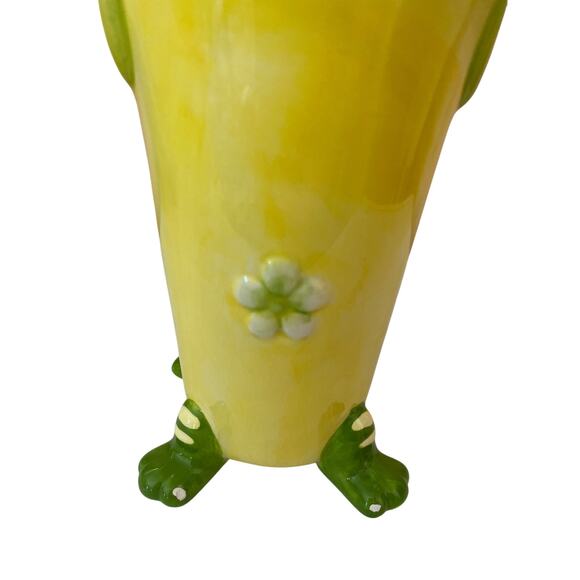 Burton + Burton Toby The Toad Vase 2005 Ceramic 8" H Green Yellow Figurine - Picture 4 of 9